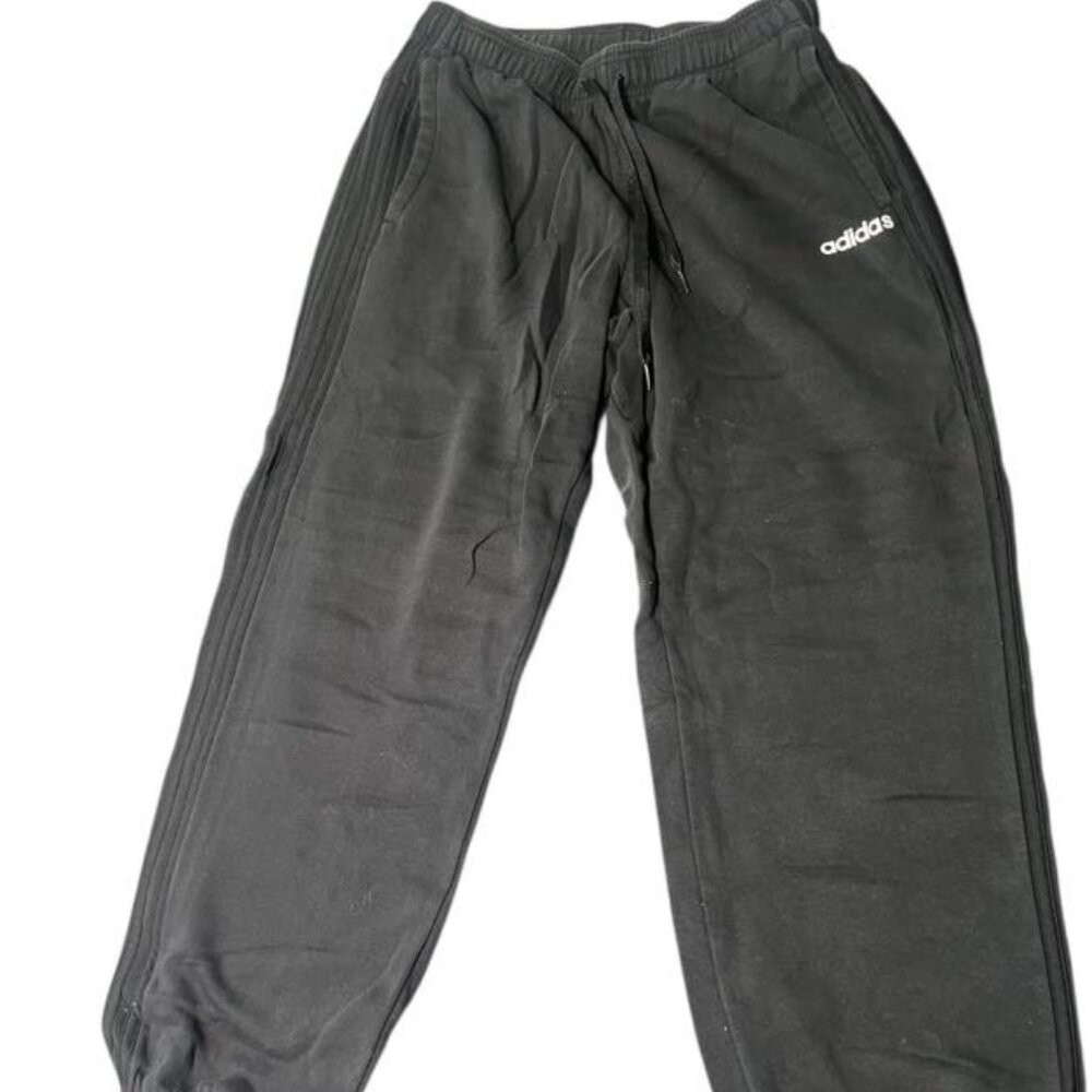 Adidas Joggers Pants Men's Large Black Logo Pockets Casual Outdoor Elastic Waist